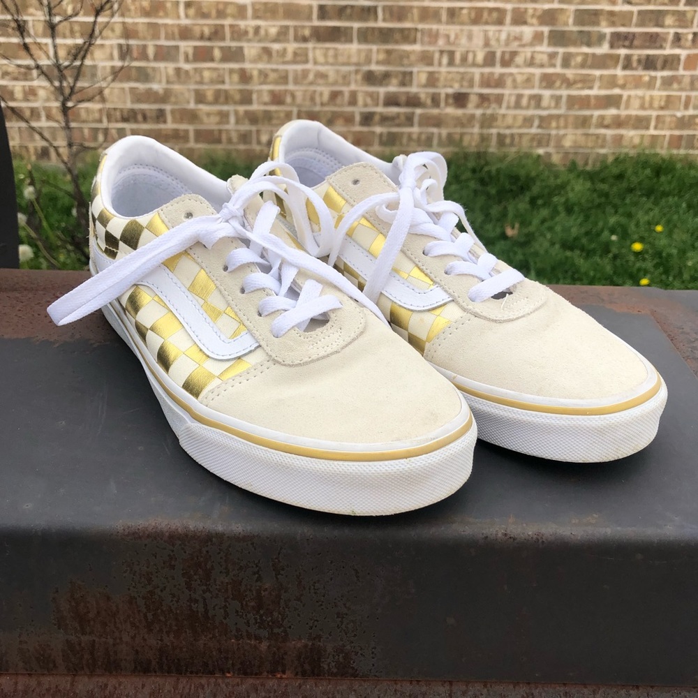 Gold Checkered Old Skool Vans